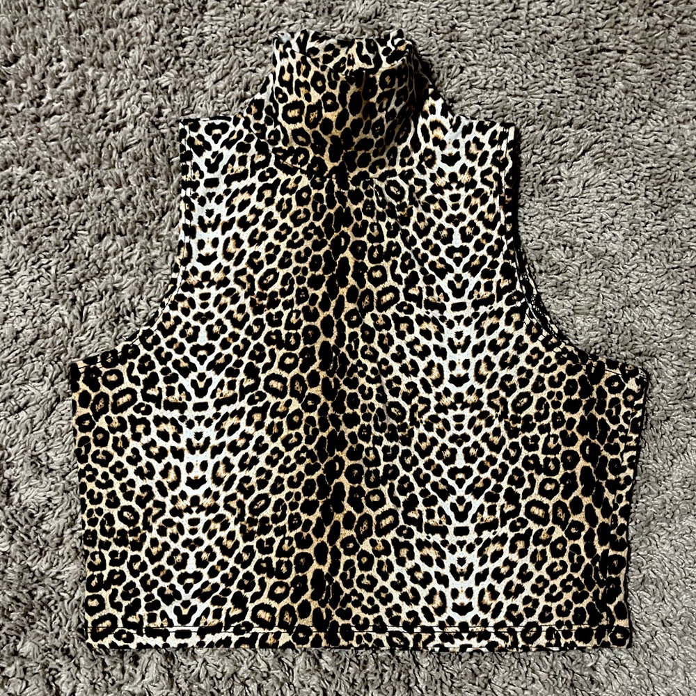 High-Neck Sleeveless Crop Top